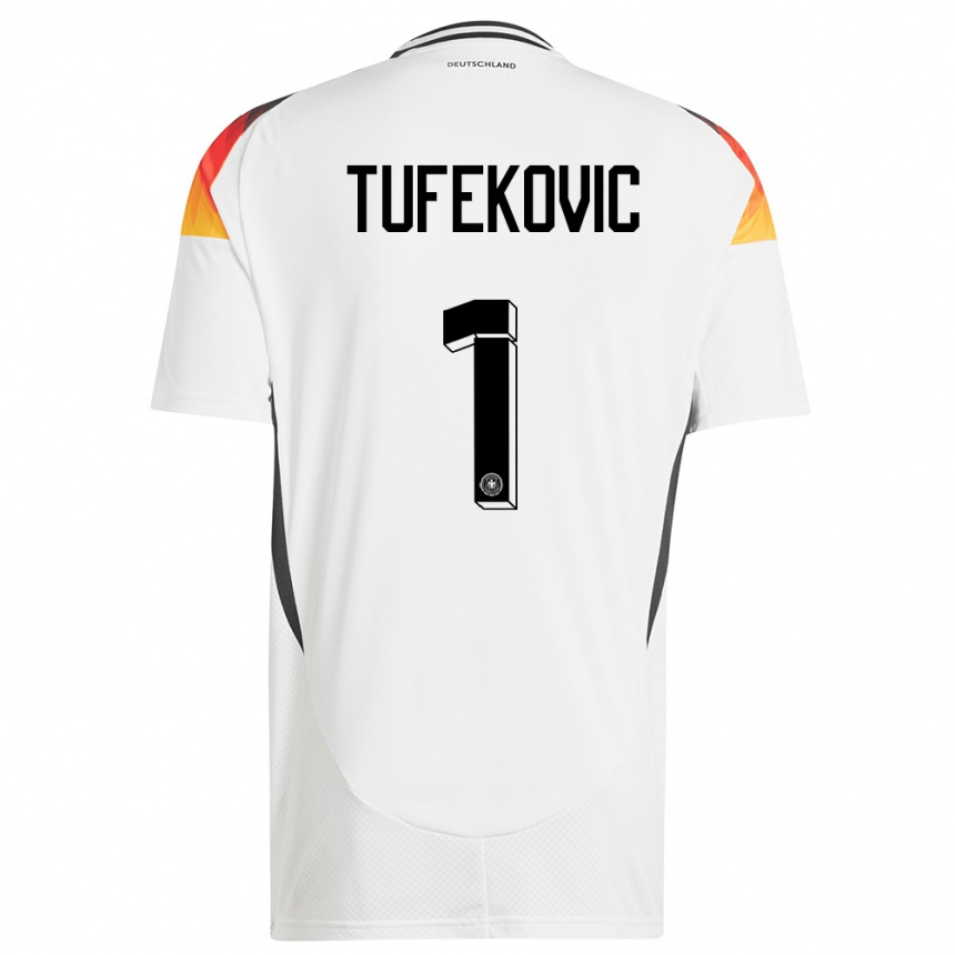 Niño Fútbol Camiseta Alemania Martina Tufekovic #1 Blanco 1ª Equipación 24-26