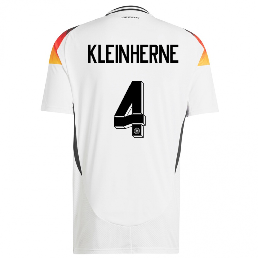 Niño Fútbol Camiseta Alemania Sophia Kleinherne #4 Blanco 1ª Equipación 24-26