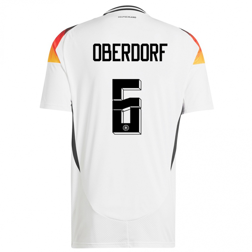 Niño Fútbol Camiseta Alemania Lena Oberdorf #6 Blanco 1ª Equipación 24-26