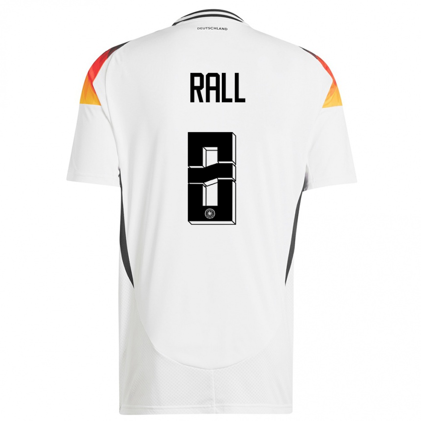 Niño Fútbol Camiseta Alemania Maximiliane Rall #8 Blanco 1ª Equipación 24-26