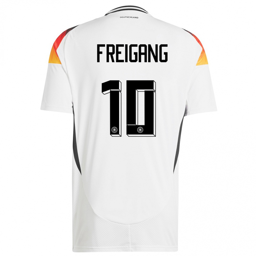 Niño Fútbol Camiseta Alemania Laura Freigang #10 Blanco 1ª Equipación 24-26