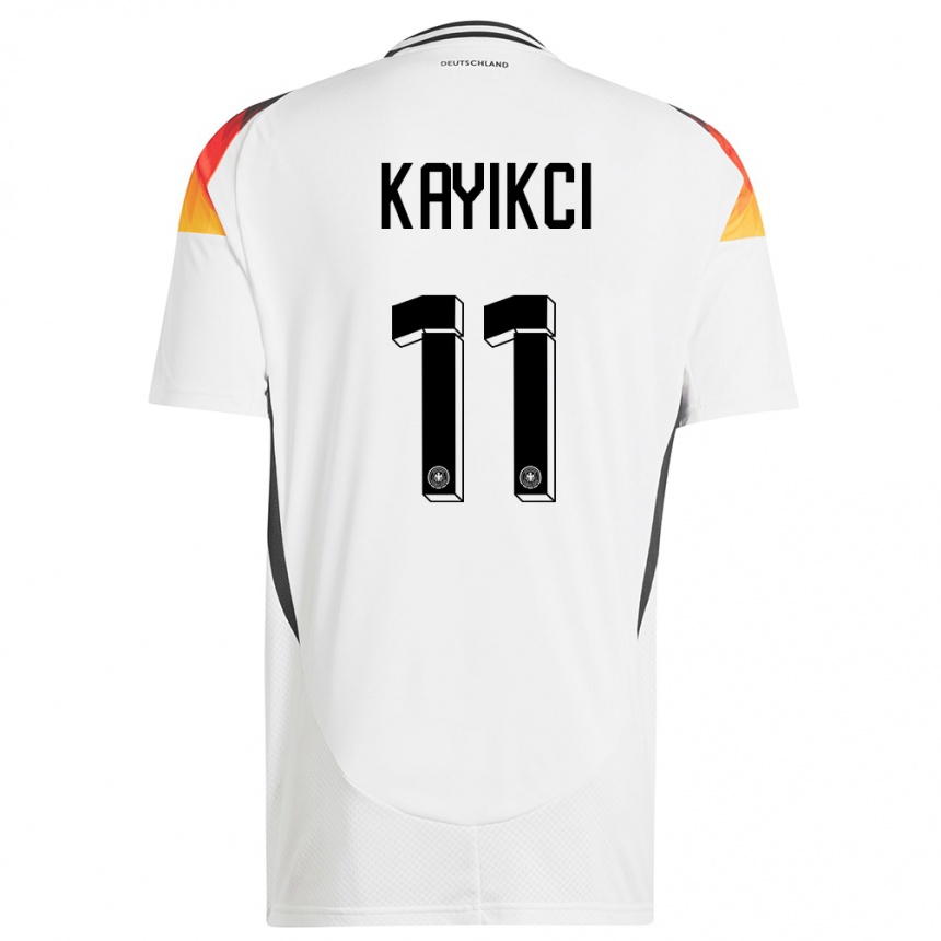 Niño Fútbol Camiseta Alemania Hasret Kayikci #11 Blanco 1ª Equipación 24-26