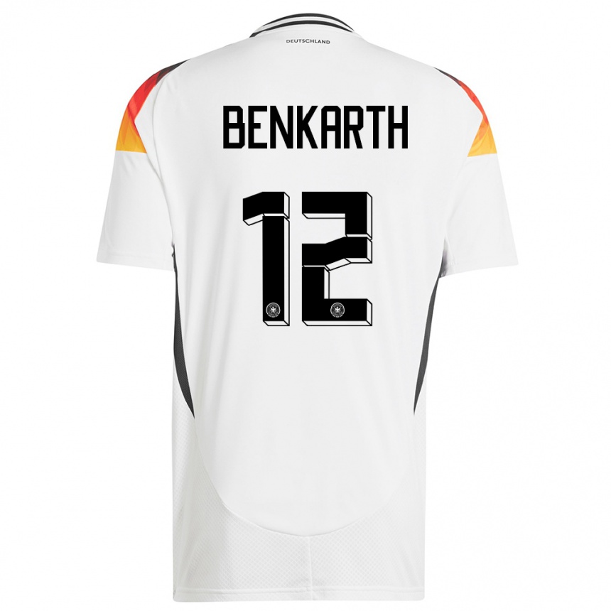 Niño Fútbol Camiseta Alemania Laura Benkarth #12 Blanco 1ª Equipación 24-26