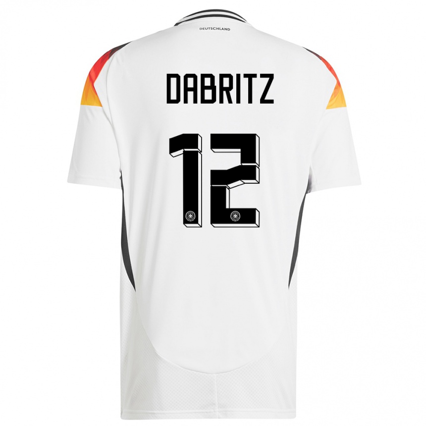 Niño Fútbol Camiseta Alemania Sara Dabritz #12 Blanco 1ª Equipación 24-26