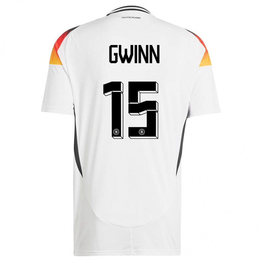 Niño Fútbol Camiseta Alemania Giulia Gwinn #15 Blanco 1ª Equipación 24-26