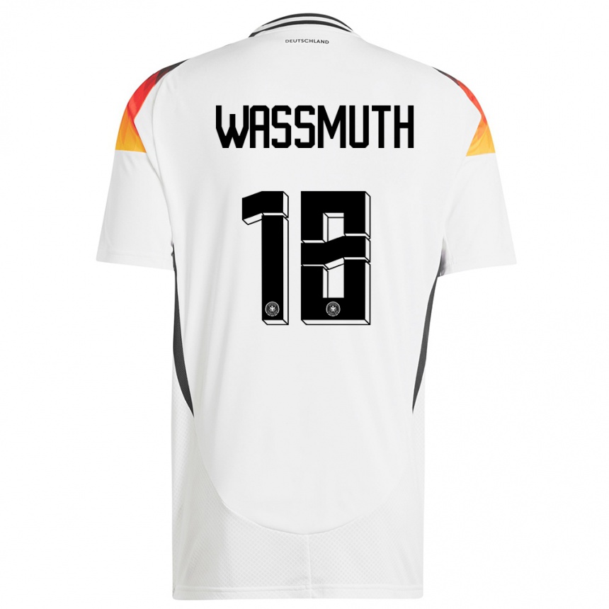 Niño Fútbol Camiseta Alemania Tabea Wabmuth #18 Blanco 1ª Equipación 24-26