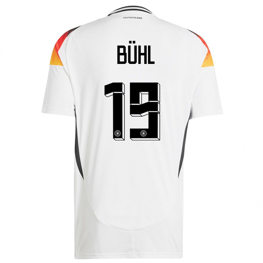 Niño Fútbol Camiseta Alemania Klara Buhl #19 Blanco 1ª Equipación 24-26