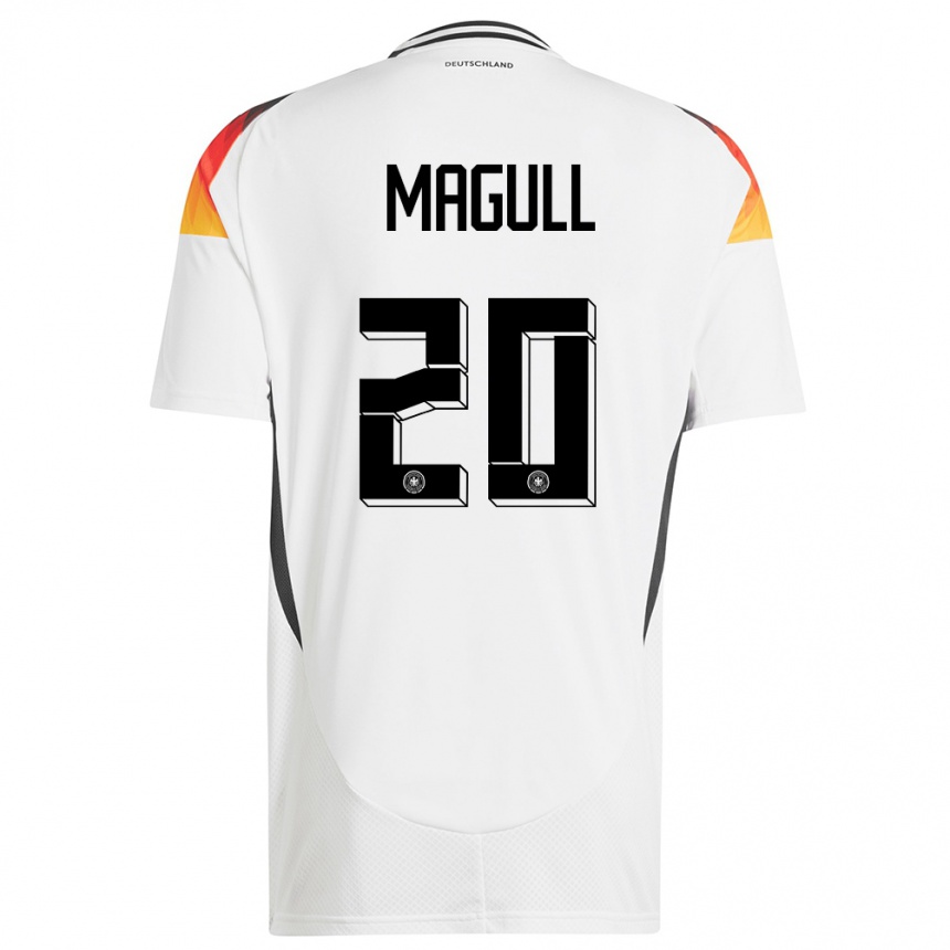 Niño Fútbol Camiseta Alemania Lina Magull #20 Blanco 1ª Equipación 24-26