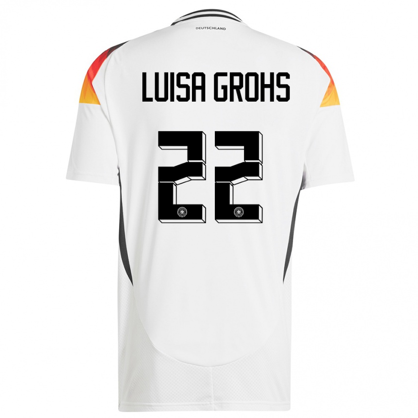 Niño Fútbol Camiseta Alemania Maria Luisa Grohs #22 Blanco 1ª Equipación 24-26