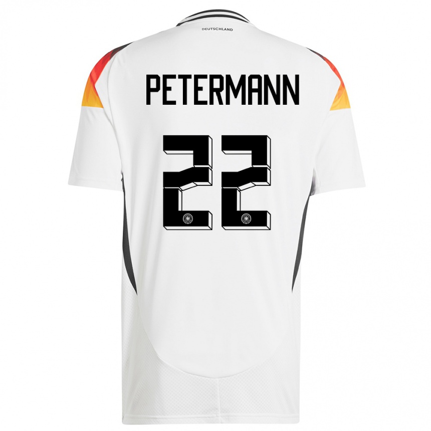 Niño Fútbol Camiseta Alemania Lena Petermann #22 Blanco 1ª Equipación 24-26