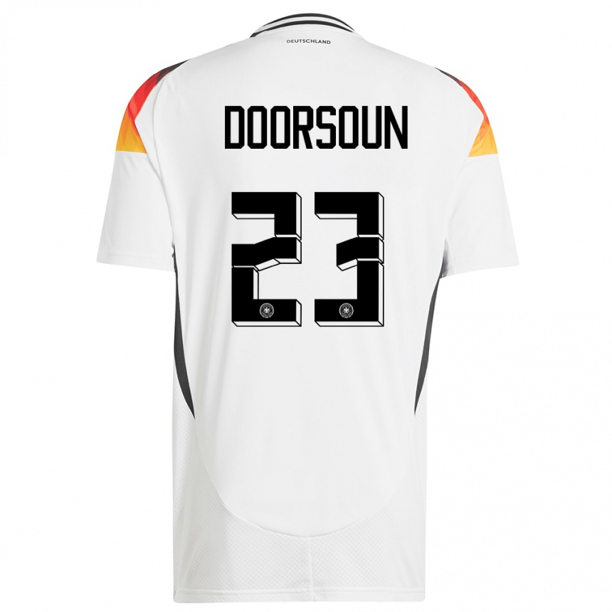 Niño Fútbol Camiseta Alemania Sara Doorsoun #23 Blanco 1ª Equipación 24-26