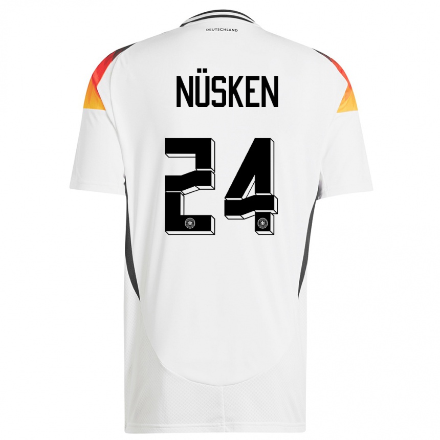 Niño Fútbol Camiseta Alemania Sjoeke Nusken #24 Blanco 1ª Equipación 24-26