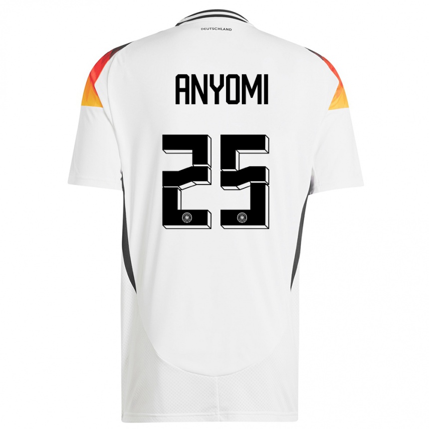 Niño Fútbol Camiseta Alemania Nicole Anyomi #25 Blanco 1ª Equipación 24-26