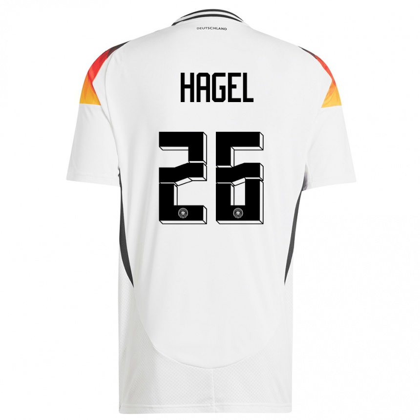 Niño Fútbol Camiseta Alemania Chantal Hagel #26 Blanco 1ª Equipación 24-26