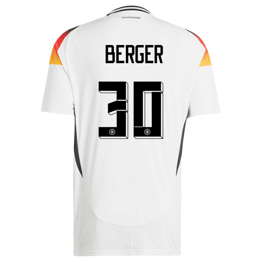 Niño Fútbol Camiseta Alemania Ann Katrin Berger #30 Blanco 1ª Equipación 24-26