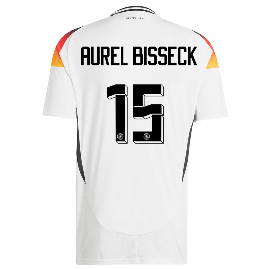 Niño Fútbol Camiseta Alemania Yann Aurel Bisseck #15 Blanco 1ª Equipación 24-26