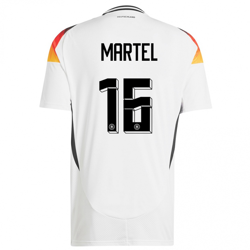 Niño Fútbol Camiseta Alemania Eric Martel #16 Blanco 1ª Equipación 24-26