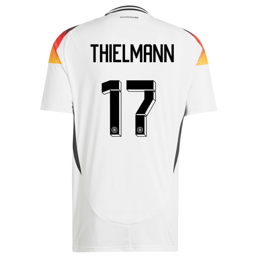 Niño Fútbol Camiseta Alemania Jan Thielmann #17 Blanco 1ª Equipación 24-26