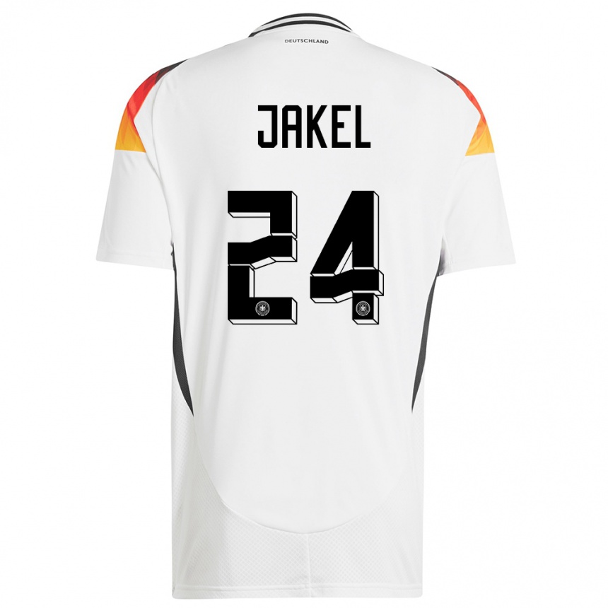 Niño Fútbol Camiseta Alemania Frederik Jakel #24 Blanco 1ª Equipación 24-26