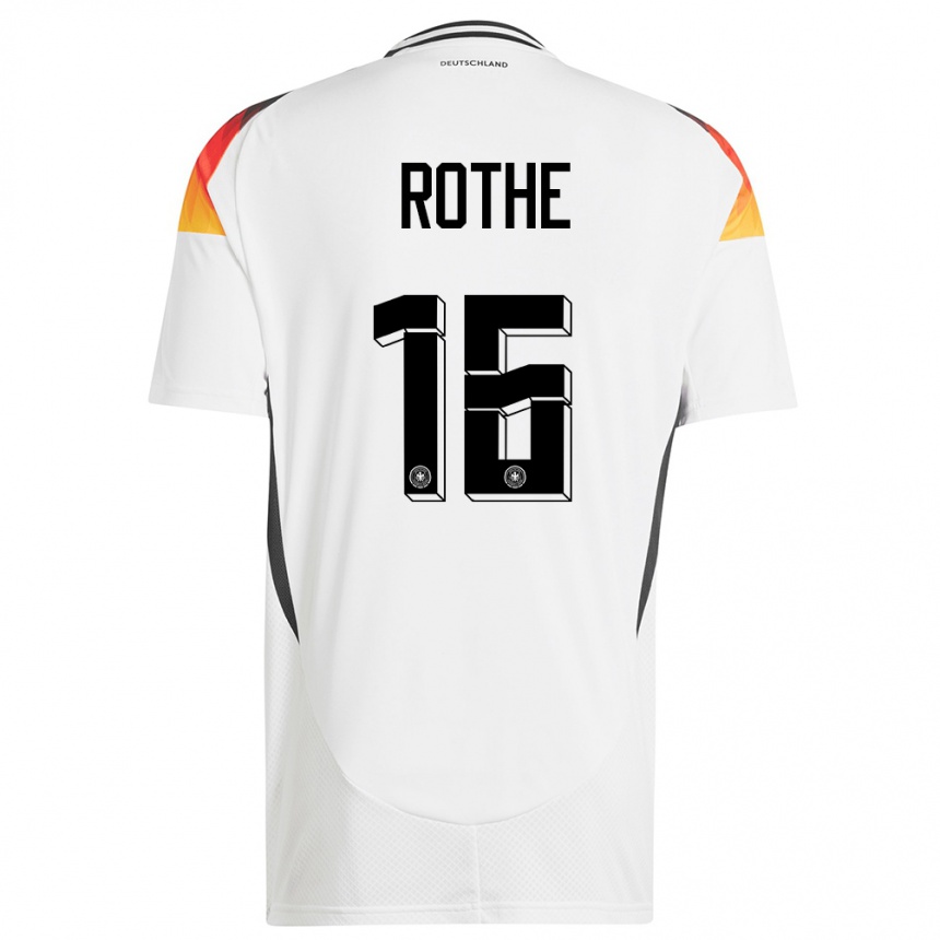 Niño Fútbol Camiseta Alemania Tom Rothe #16 Blanco 1ª Equipación 24-26