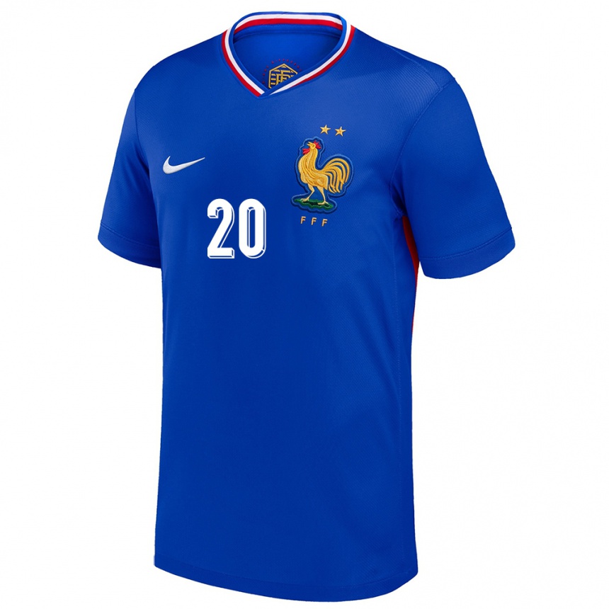 Niño Fútbol Camiseta Francia Delphine Cascarino #20 Azul 1ª Equipación 24-26