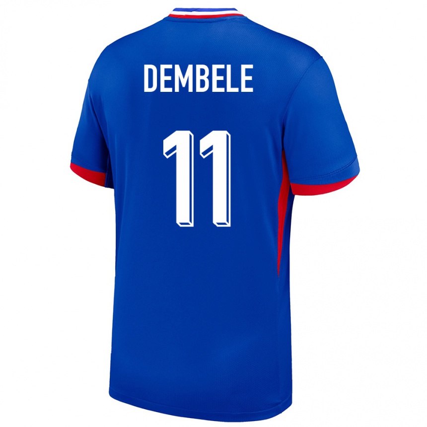 Niño Fútbol Camiseta Francia Ousmane Dembele #11 Azul 1ª Equipación 24-26