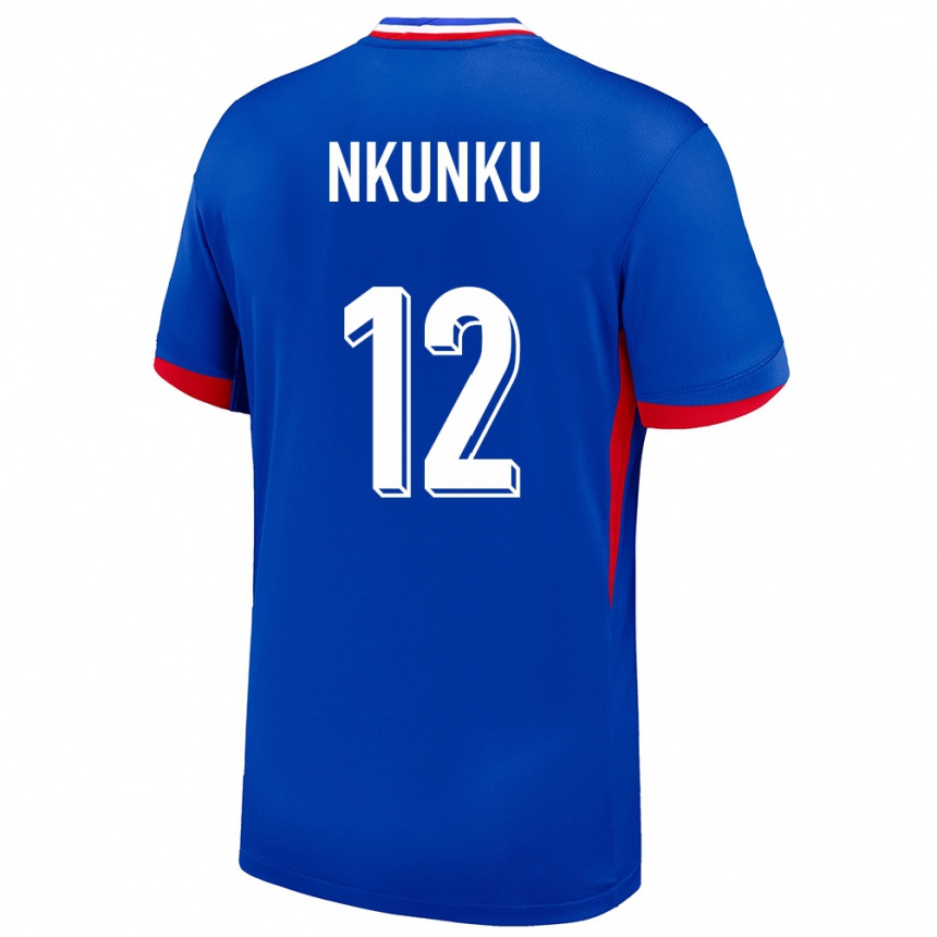 Niño Fútbol Camiseta Francia Christopher Nkunku #12 Azul 1ª Equipación 24-26