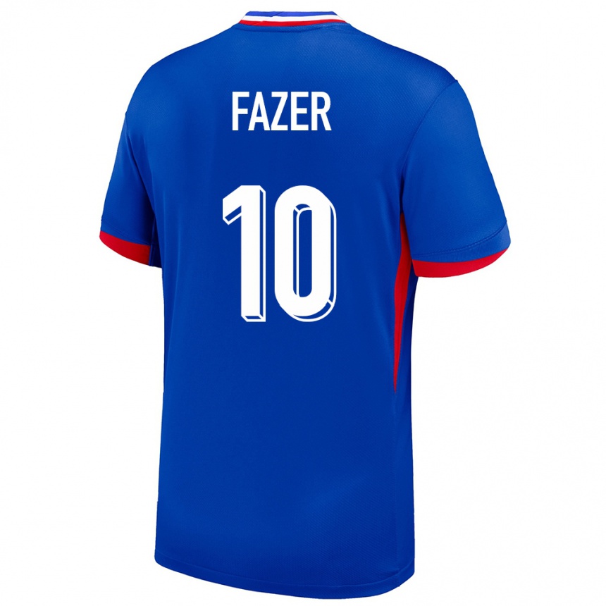 Niño Fútbol Camiseta Francia Laurina Fazer #10 Azul 1ª Equipación 24-26