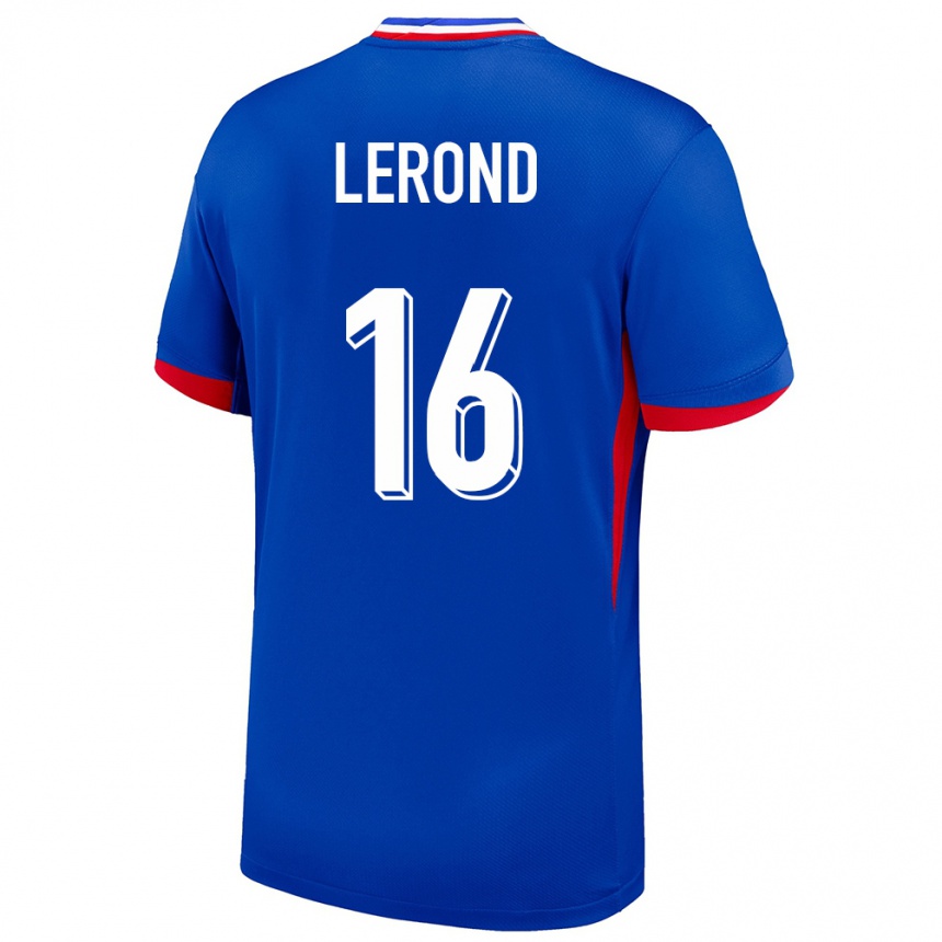 Niño Fútbol Camiseta Francia Justine Lerond #16 Azul 1ª Equipación 24-26