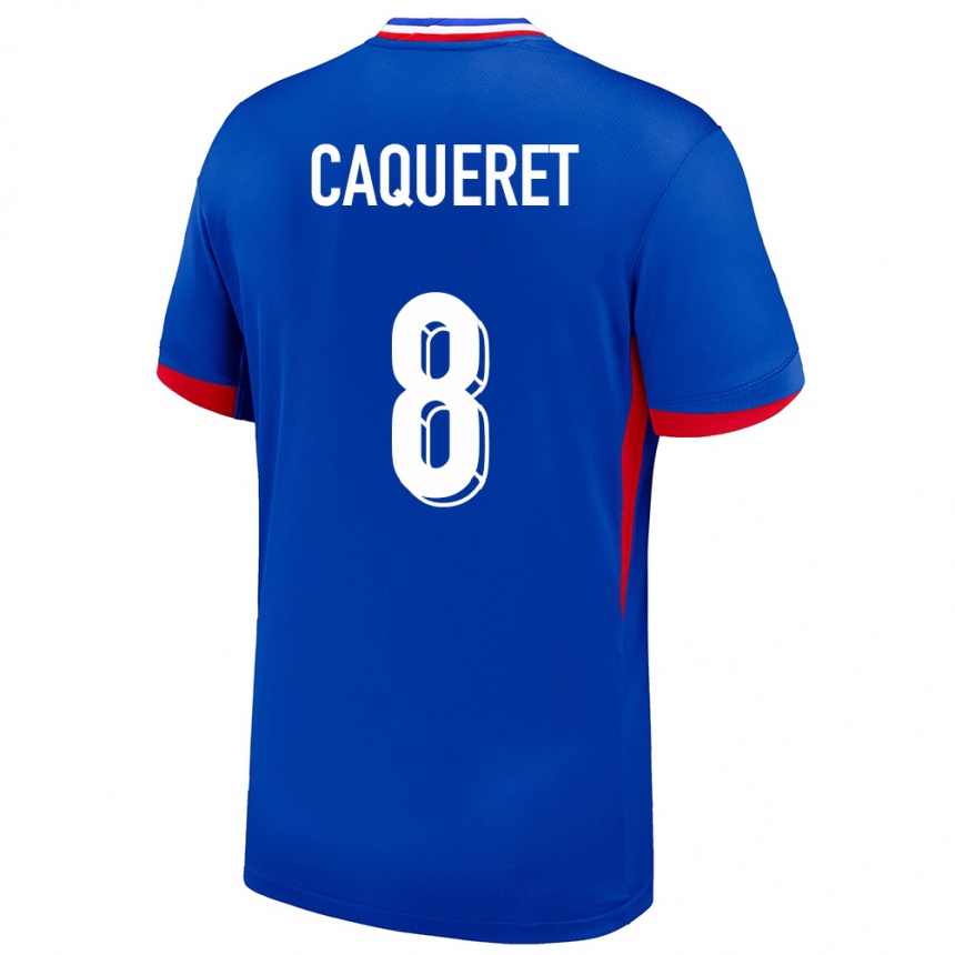 Niño Fútbol Camiseta Francia Maxence Caqueret #8 Azul 1ª Equipación 24-26