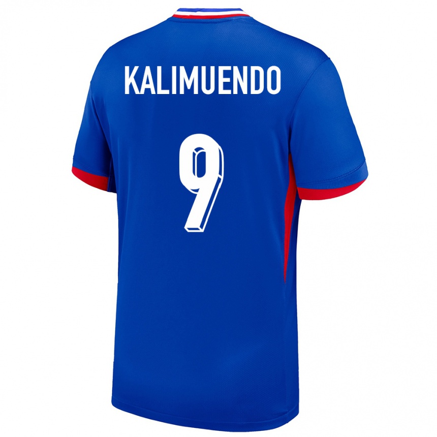 Niño Fútbol Camiseta Francia Arnaud Kalimuendo #9 Azul 1ª Equipación 24-26