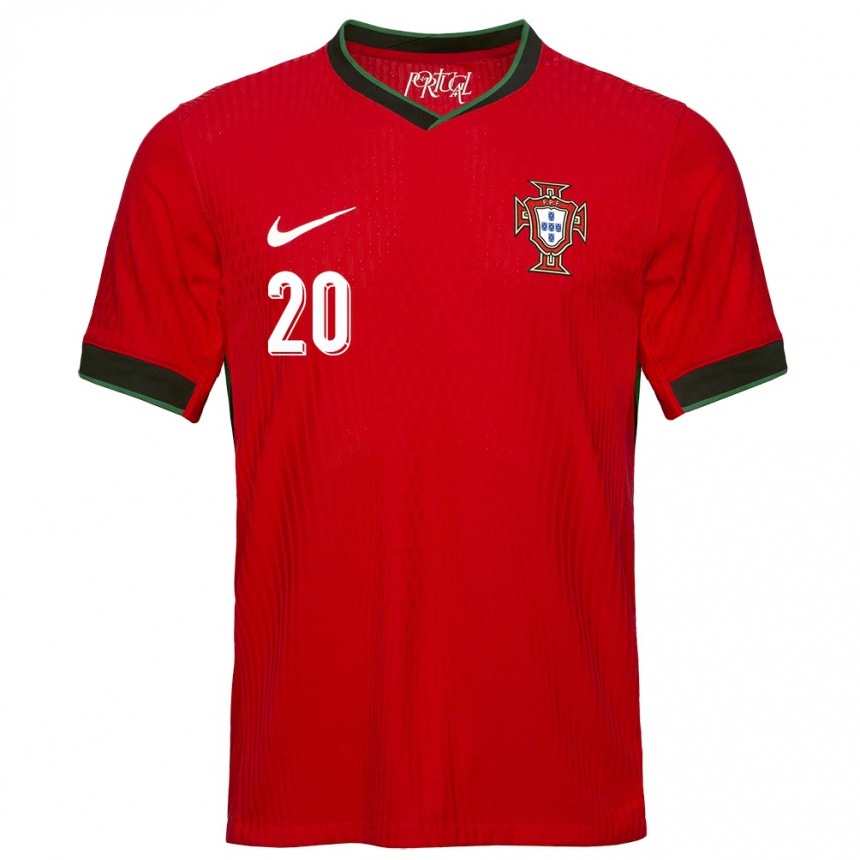 Niño Fútbol Camiseta Portugal Fabio Silva #20 Rojo 1ª Equipación 24-26