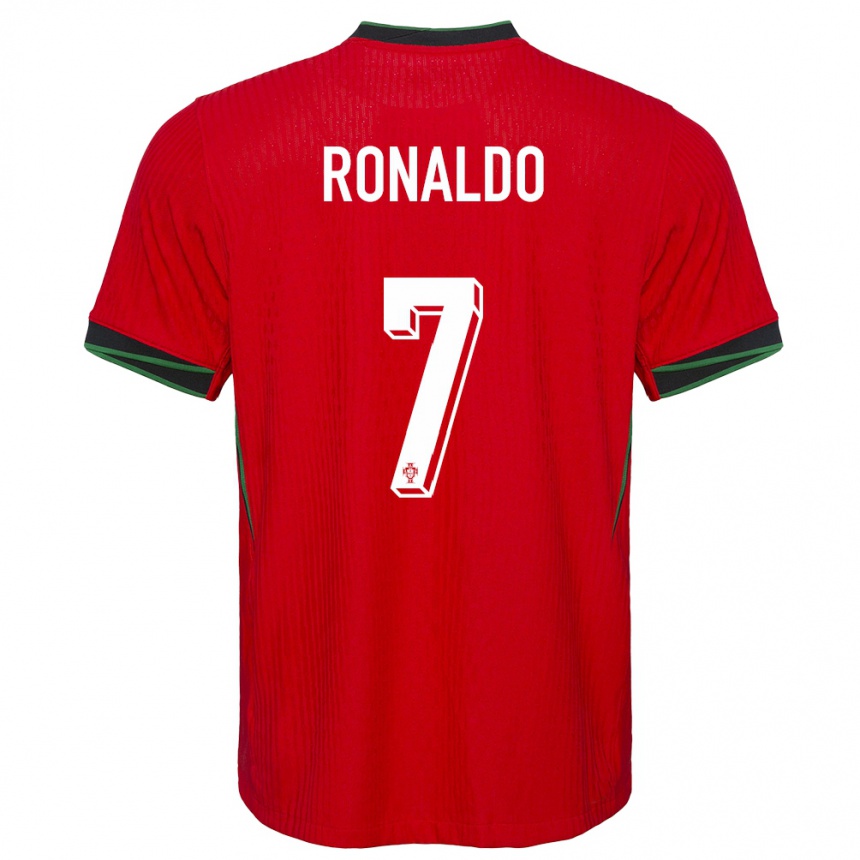 Niño Fútbol Camiseta Portugal Cristiano Ronaldo #7 Rojo 1ª Equipación 24-26