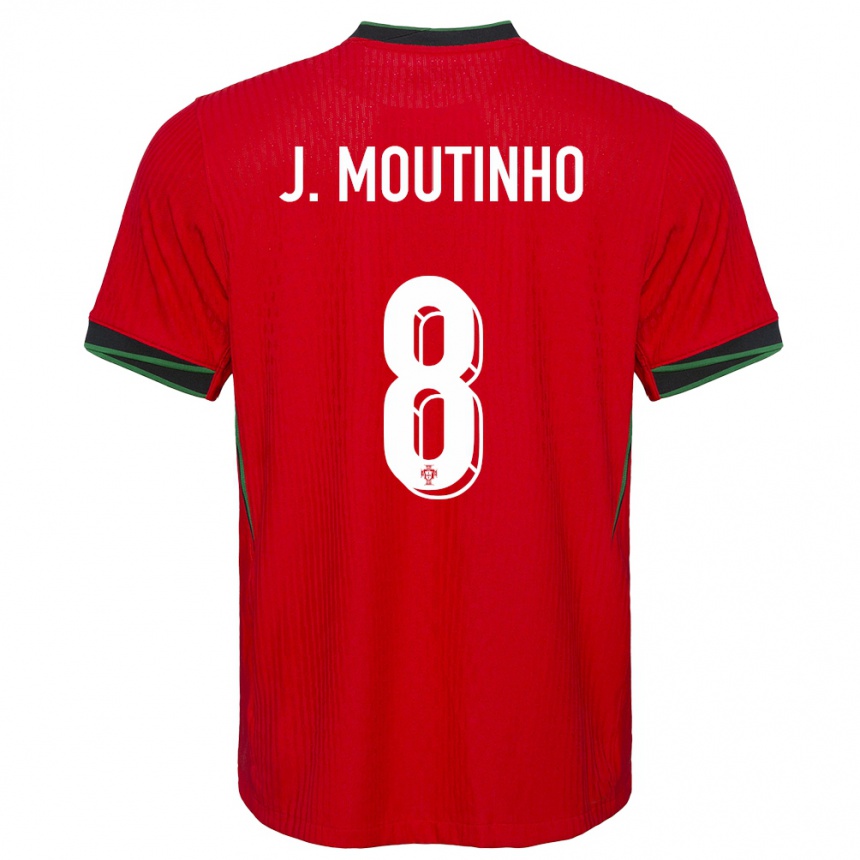 Niño Fútbol Camiseta Portugal Joao Moutinho #8 Rojo 1ª Equipación 24-26