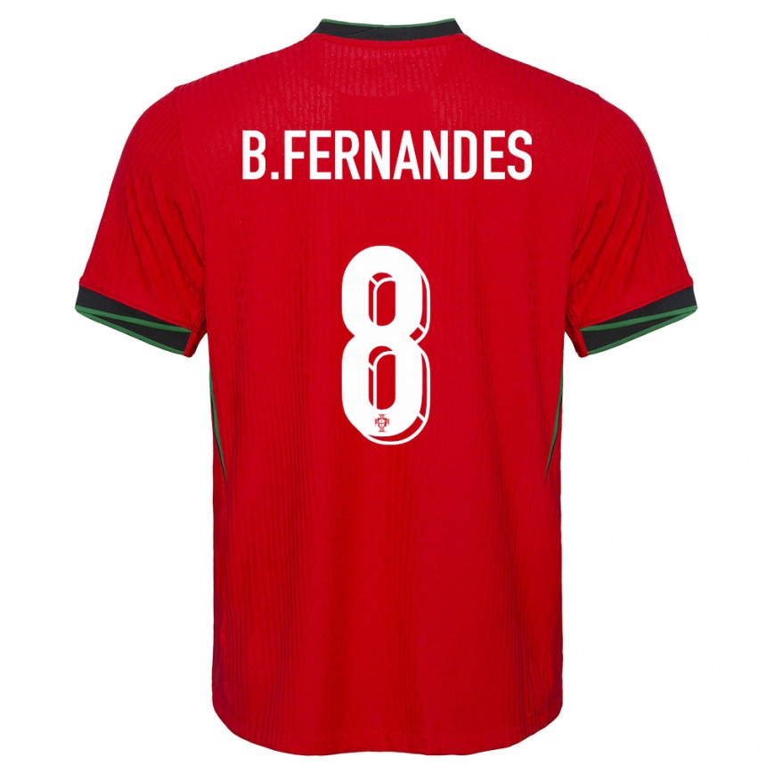 Niño Fútbol Camiseta Portugal Bruno Fernandes #8 Rojo 1ª Equipación 24-26