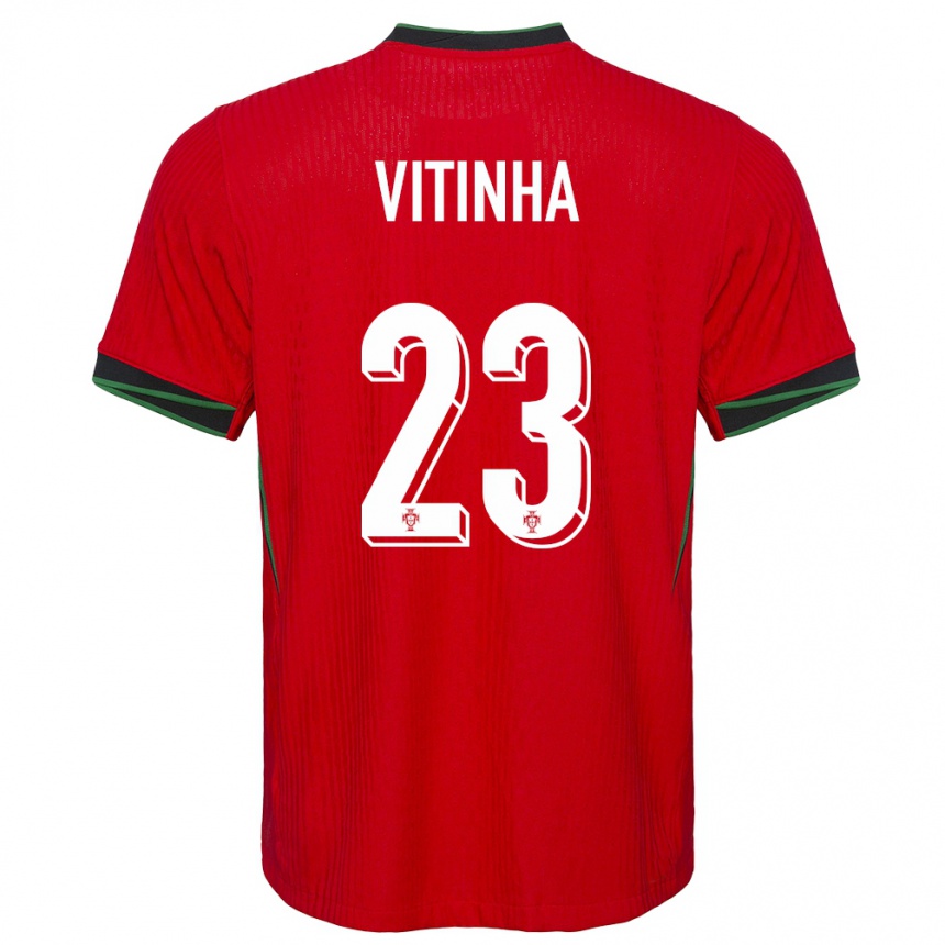 Niño Fútbol Camiseta Portugal Vitinha #23 Rojo 1ª Equipación 24-26