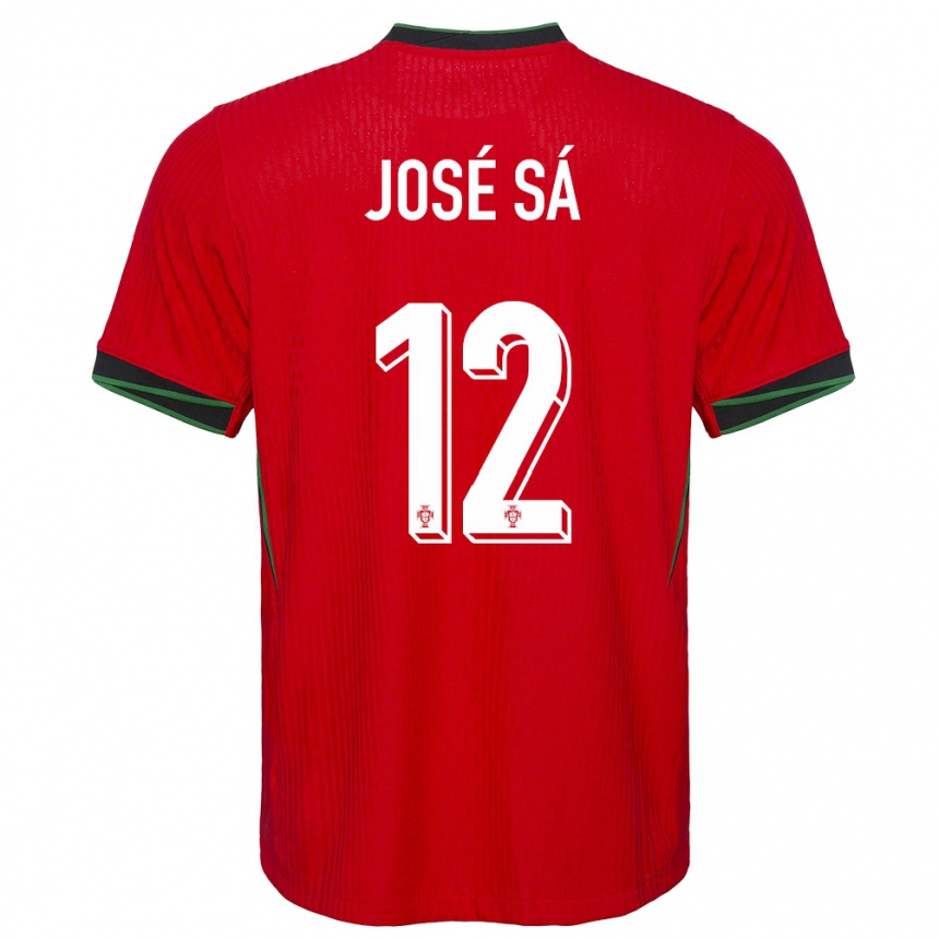 Niño Fútbol Camiseta Portugal Jose Sa #12 Rojo 1ª Equipación 24-26