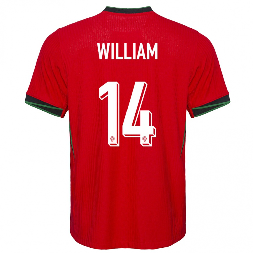 Niño Fútbol Camiseta Portugal William Carvalho #14 Rojo 1ª Equipación 24-26