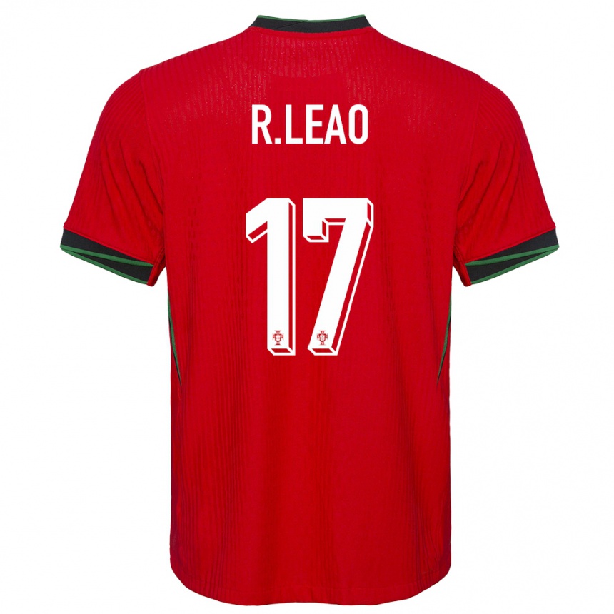 Niño Fútbol Camiseta Portugal Rafael Leao #17 Rojo 1ª Equipación 24-26