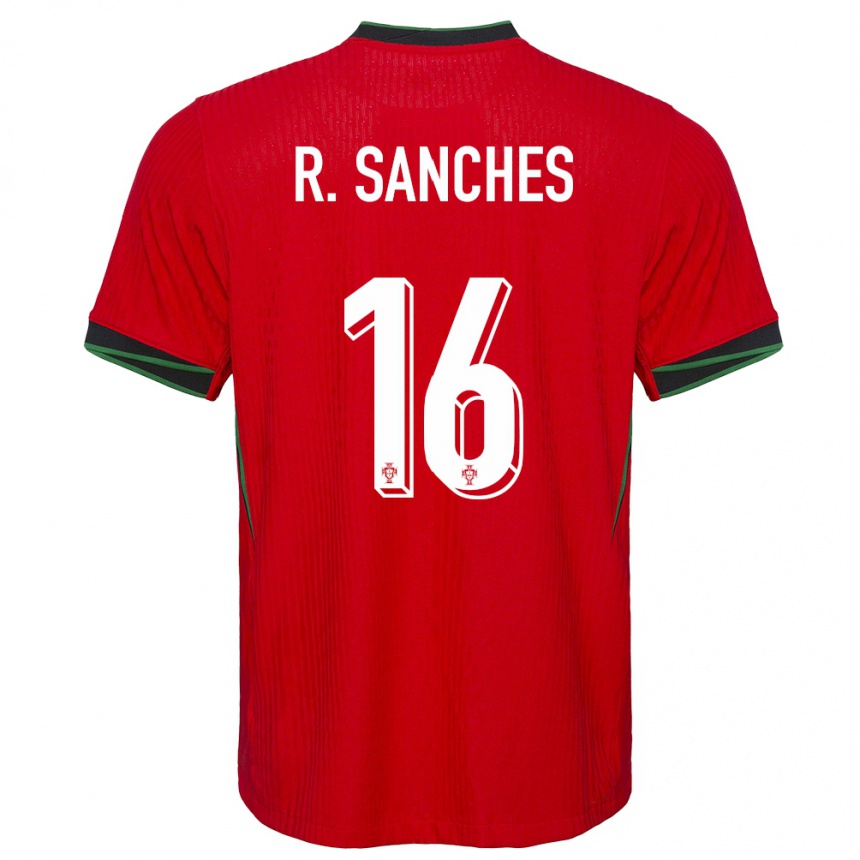 Niño Fútbol Camiseta Portugal Renato Sanches #16 Rojo 1ª Equipación 24-26