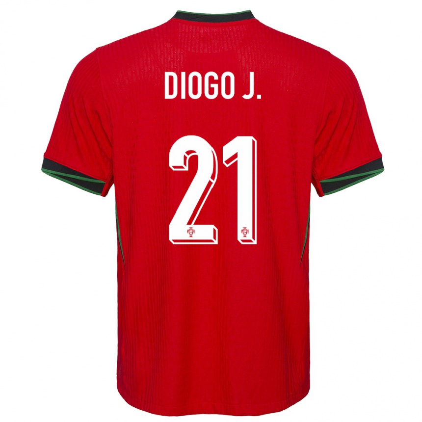 Niño Fútbol Camiseta Portugal Diogo Jota #21 Rojo 1ª Equipación 24-26