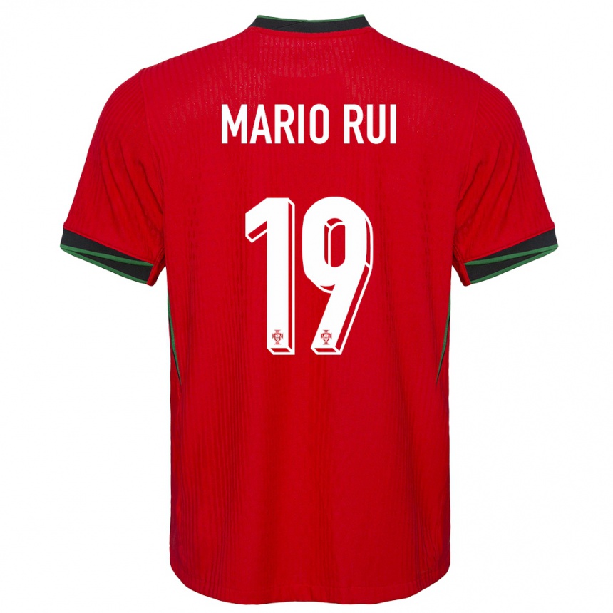 Niño Fútbol Camiseta Portugal Mario Rui #19 Rojo 1ª Equipación 24-26