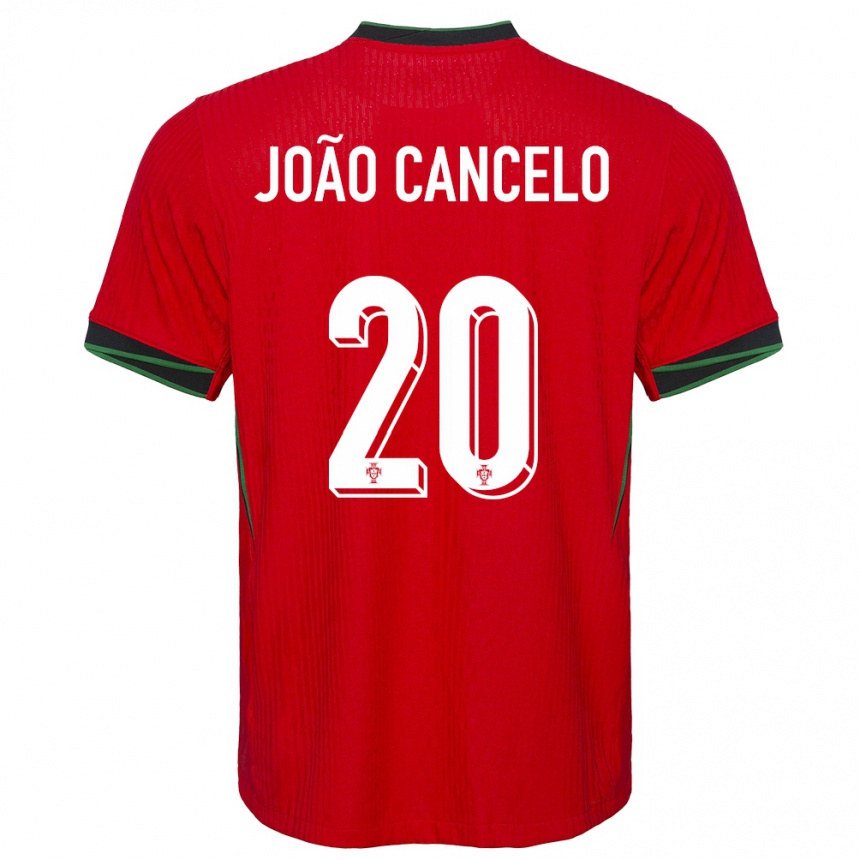 Niño Fútbol Camiseta Portugal Joao Cancelo #20 Rojo 1ª Equipación 24-26