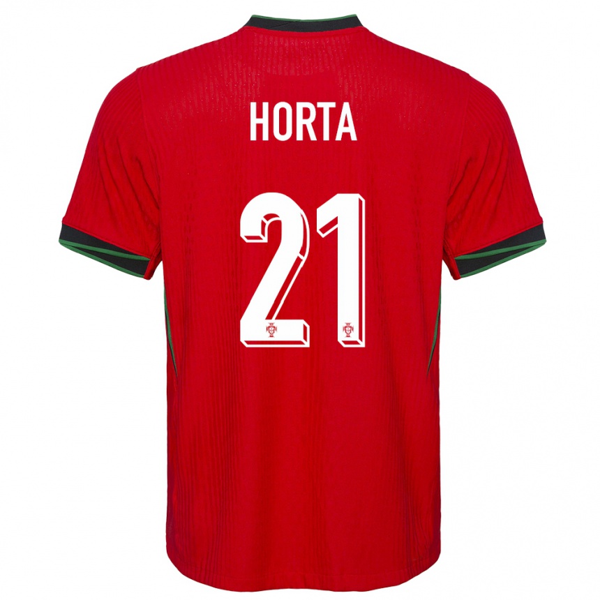 Niño Fútbol Camiseta Portugal Ricardo Horta #21 Rojo 1ª Equipación 24-26