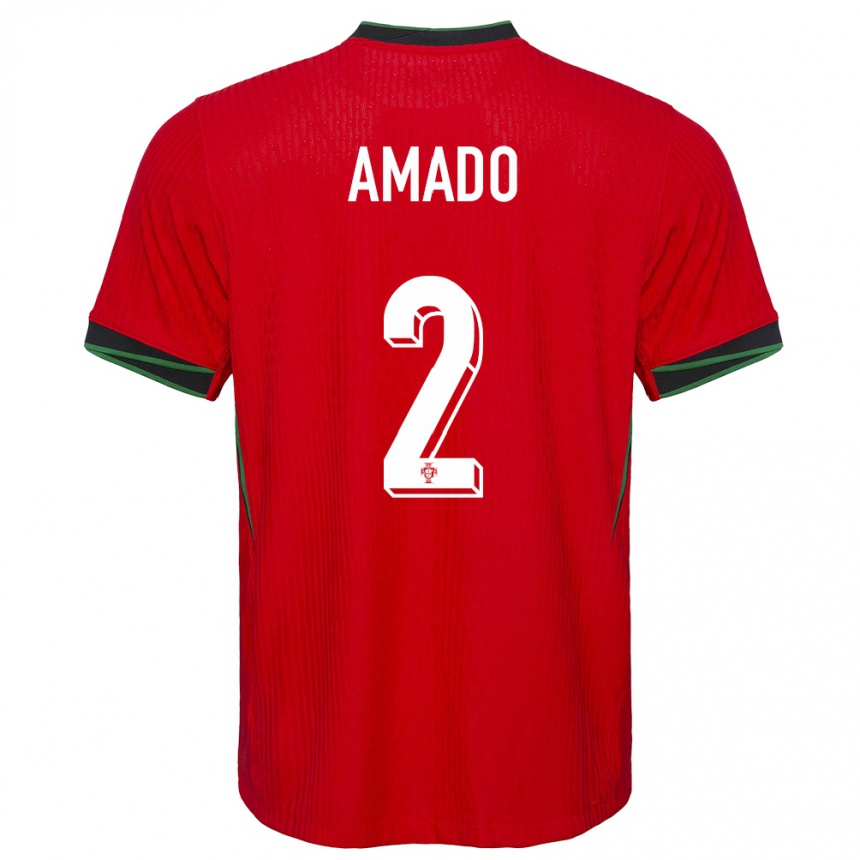 Niño Fútbol Camiseta Portugal Catarina Amado #2 Rojo 1ª Equipación 24-26