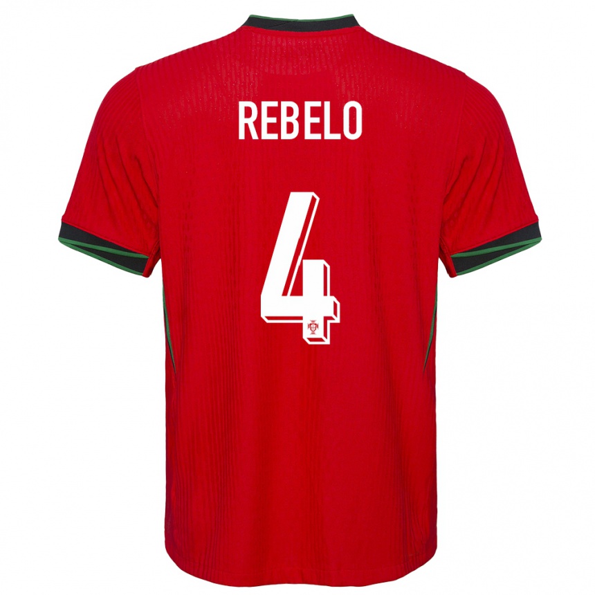 Niño Fútbol Camiseta Portugal Silvia Rebelo #4 Rojo 1ª Equipación 24-26