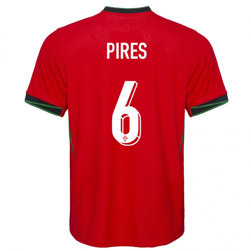 Niño Fútbol Camiseta Portugal Suzane Pires #6 Rojo 1ª Equipación 24-26