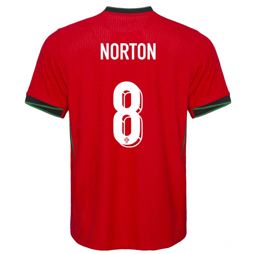 Niño Fútbol Camiseta Portugal Andreia Norton #8 Rojo 1ª Equipación 24-26