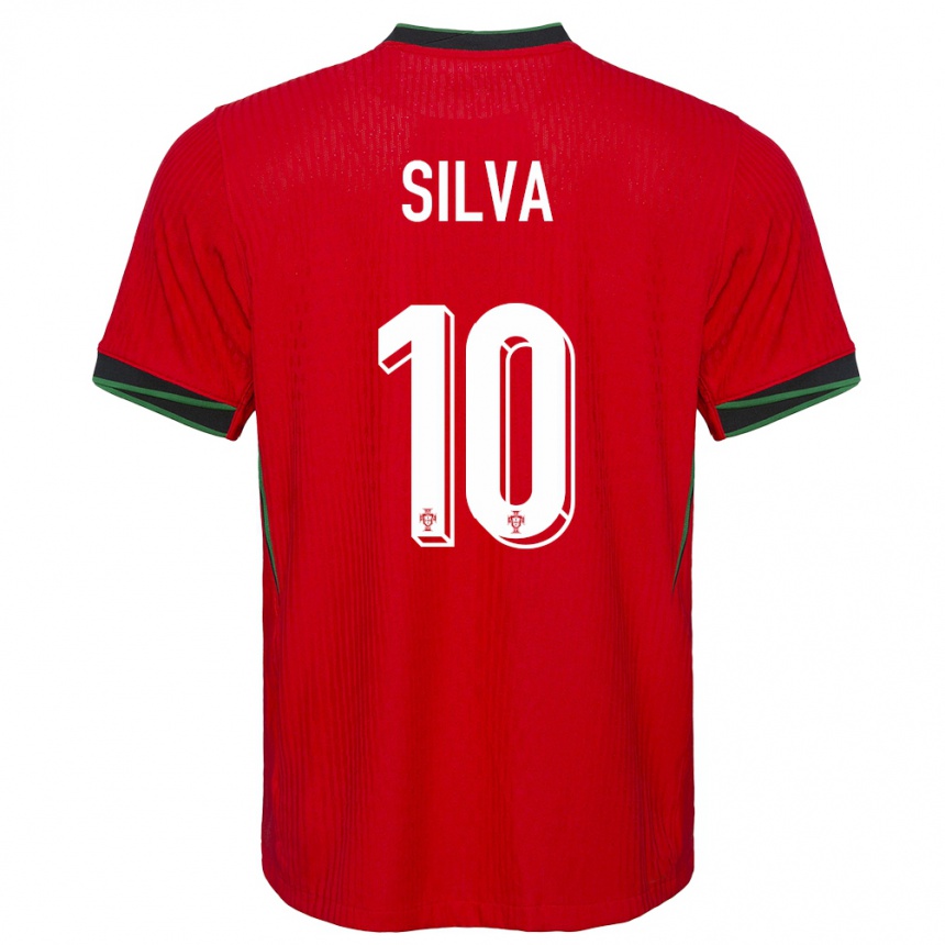 Niño Fútbol Camiseta Portugal Jessica Silva #10 Rojo 1ª Equipación 24-26