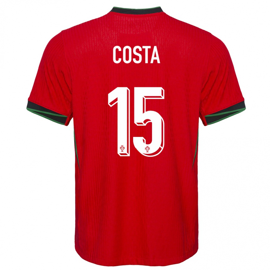 Niño Fútbol Camiseta Portugal Carole Costa #15 Rojo 1ª Equipación 24-26